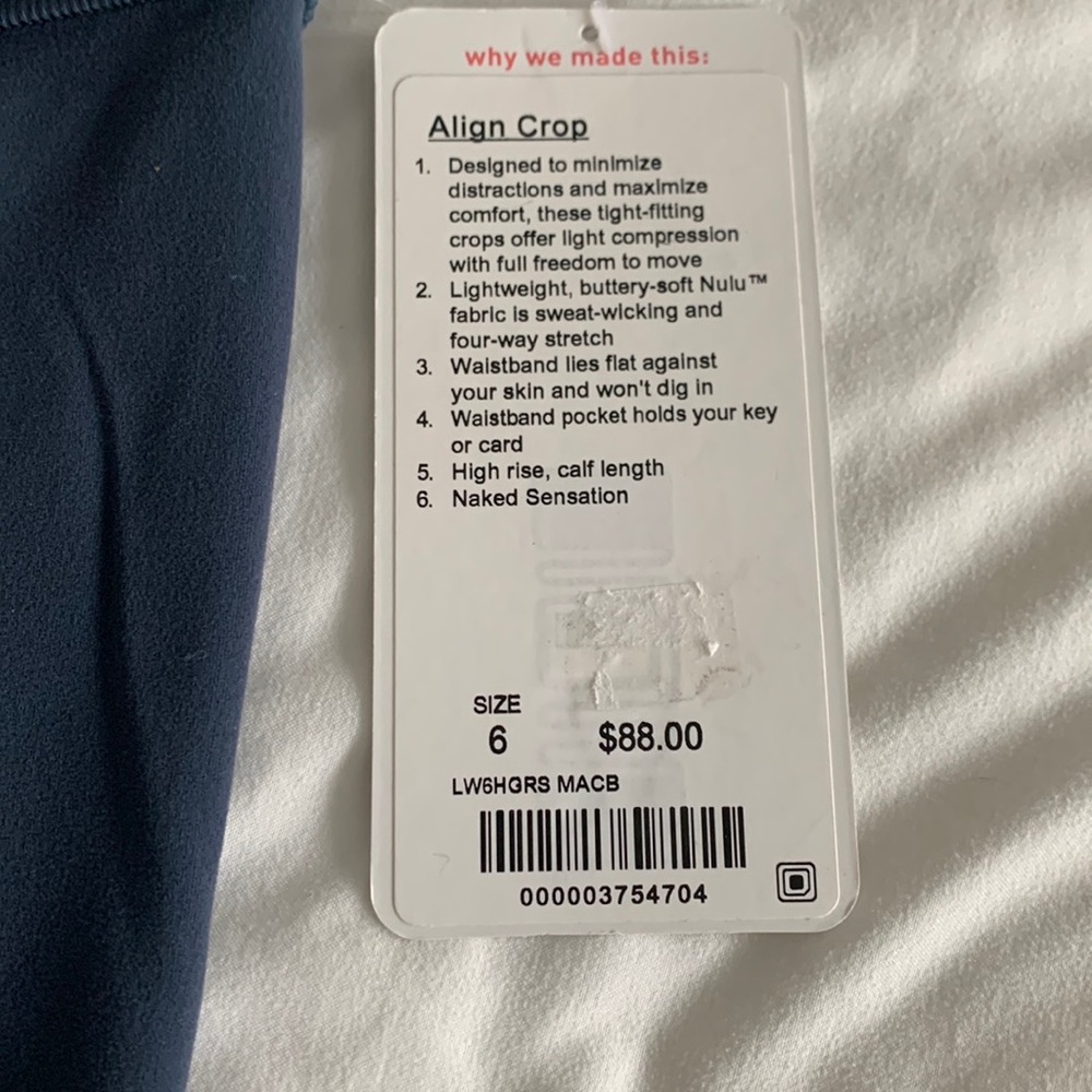 Lululemon align crop in blue/periwinkle